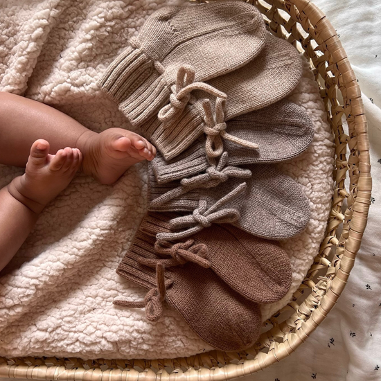 chaussons en laine mérinos bébé naissance rouille terracotta