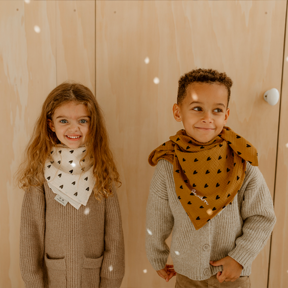 foulard gaze de coton coeur écru