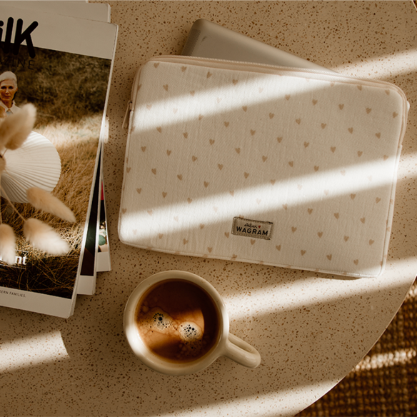 pochette ipad housse tablette gaze ecru