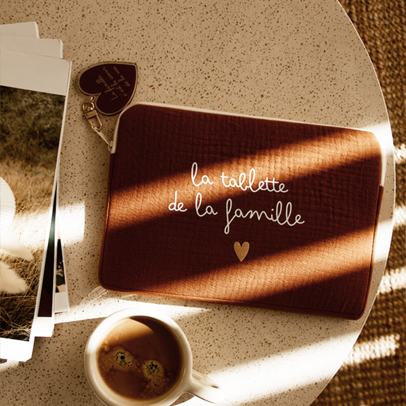pochette ipad housse tablette gaze grands carreaux