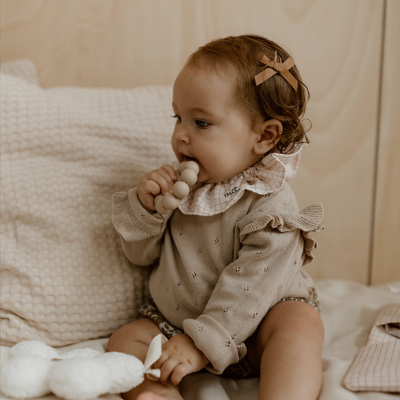 col amovible gaze de coton petits carreaux