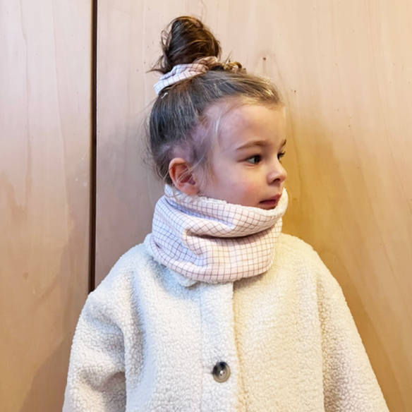 snood bébé enfant gaze écru moumoute snood bébé enfant gaze écru moumoute