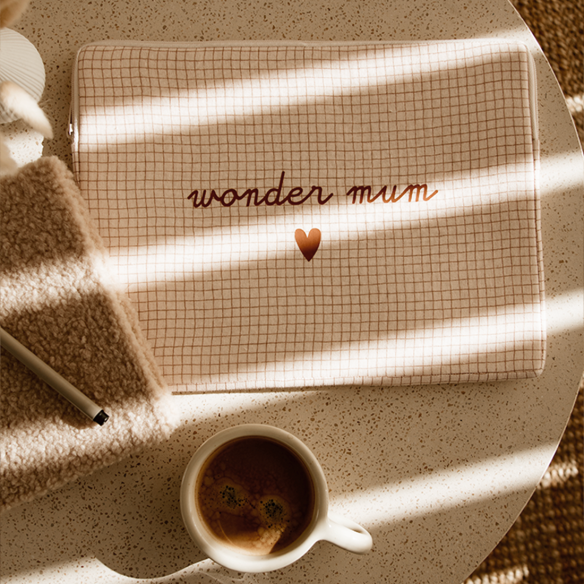 pochette ordinateur housse gaze coeurs