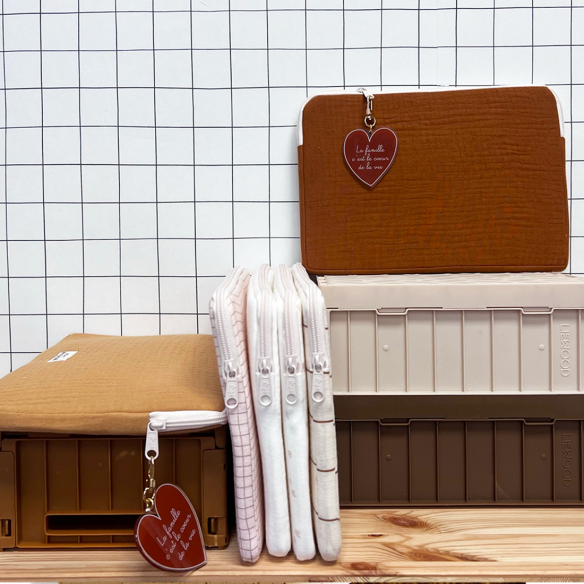 pochette ordinateur housse gaze petits carreaux