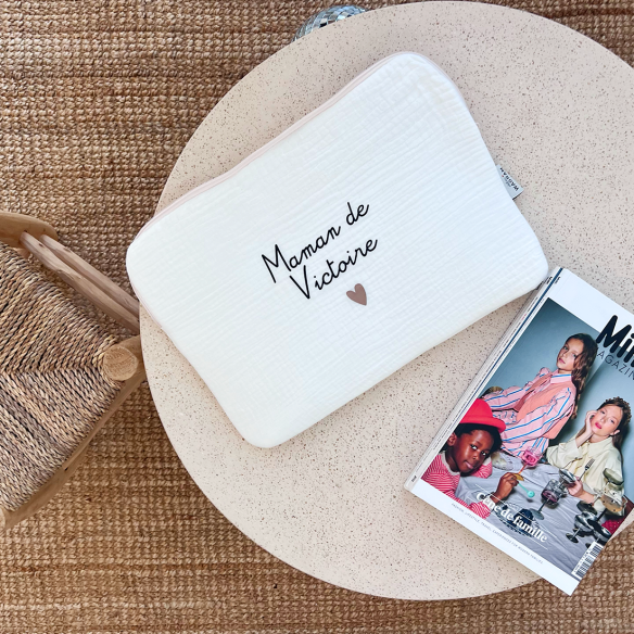 pochette ordinateur housse gaze petits carreaux