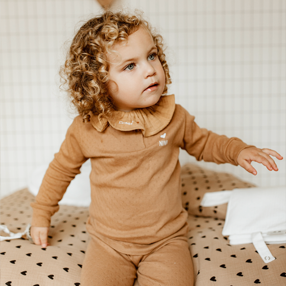 ensemble homewear ajouré caramel