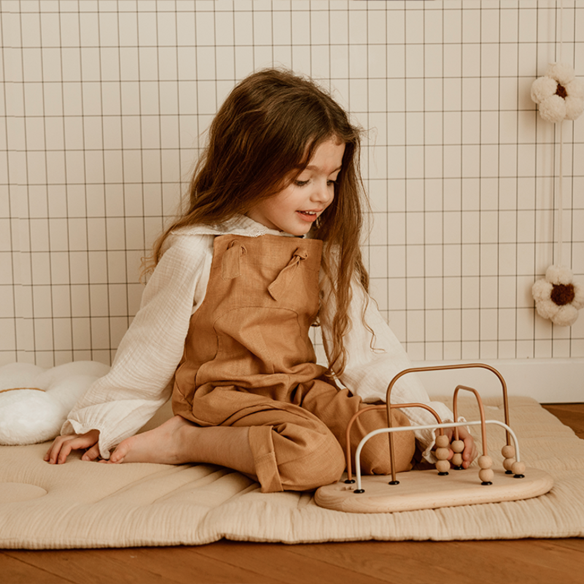 salopette en lin camel personnalisable