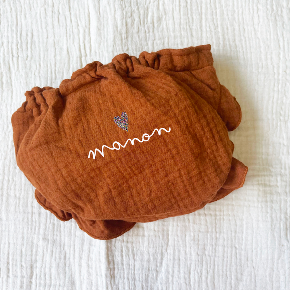 bloomer gaze de coton caramel personnalisable