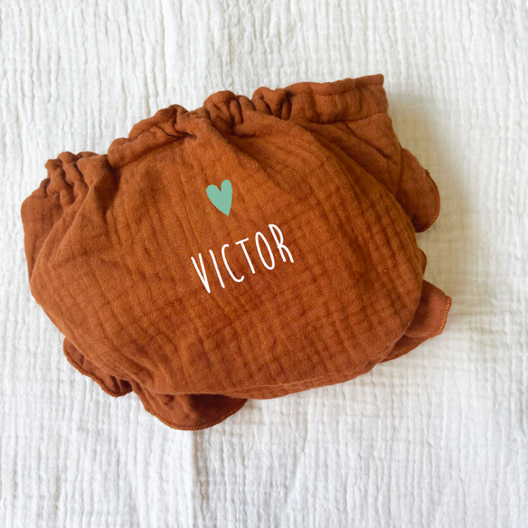 bloomer gaze de coton caramel personnalisable