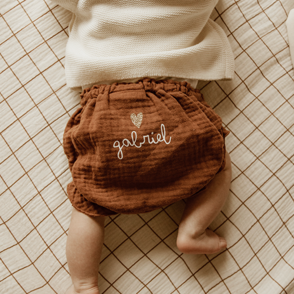 bloomer gaze de coton caramel personnalisable