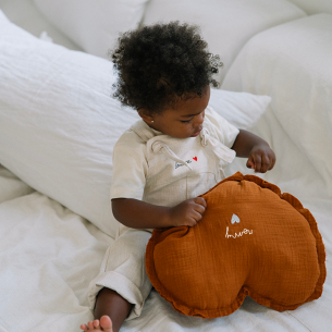 mobile musical coeur - veilleuse enfant gaze de coton caramel