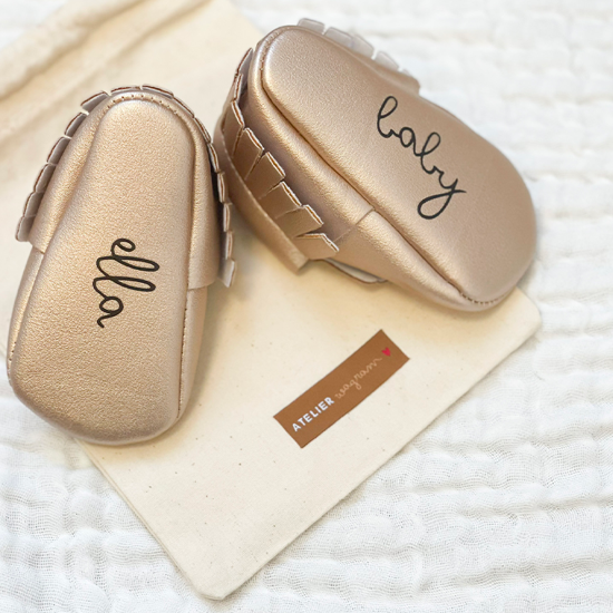 chaussons bébé simili cuir personnalisé