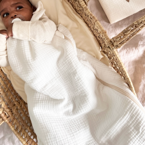 gigoteuse gaze de coton ecru personnalisé