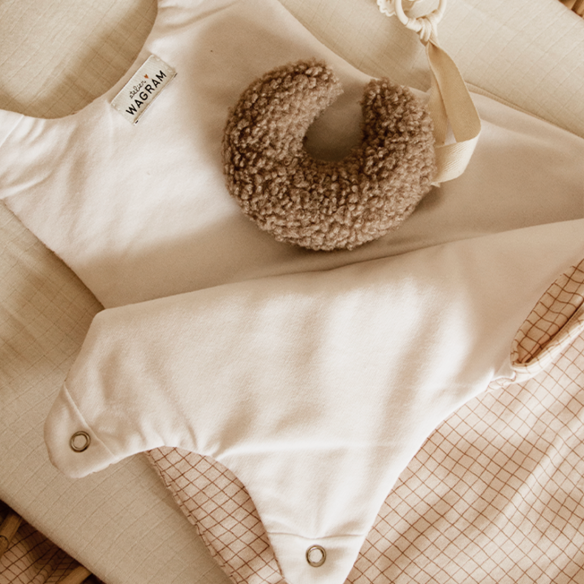 gigoteuse gaze de coton camel personnalisé