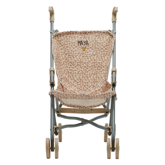 poussette gaze de coton léopard personnalisable