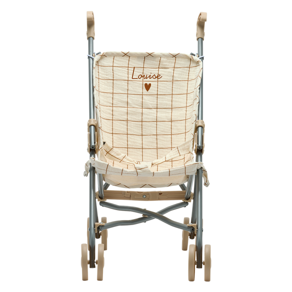 poussette gaze de coton grands carreaux personnalisable