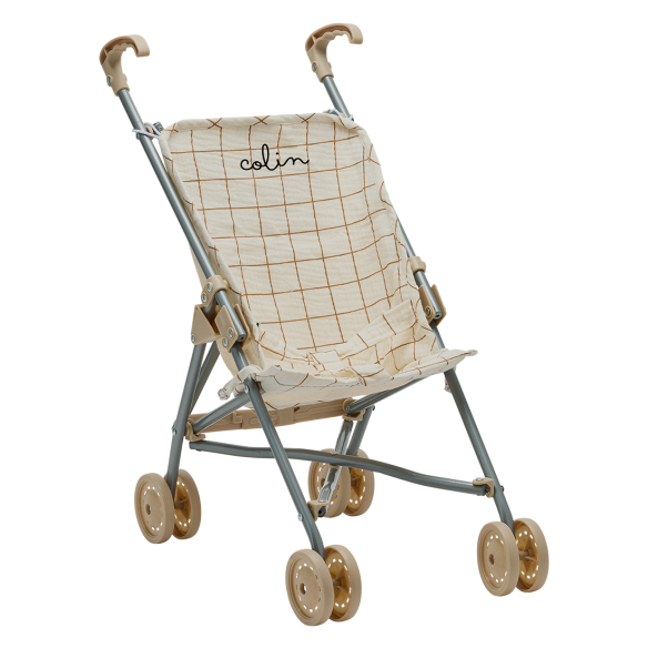 poussette gaze de coton grands carreaux personnalisable