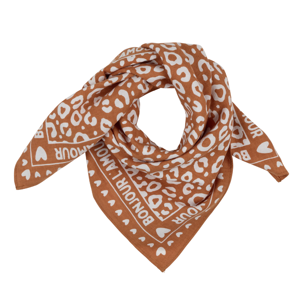 fond marron / motif blanc