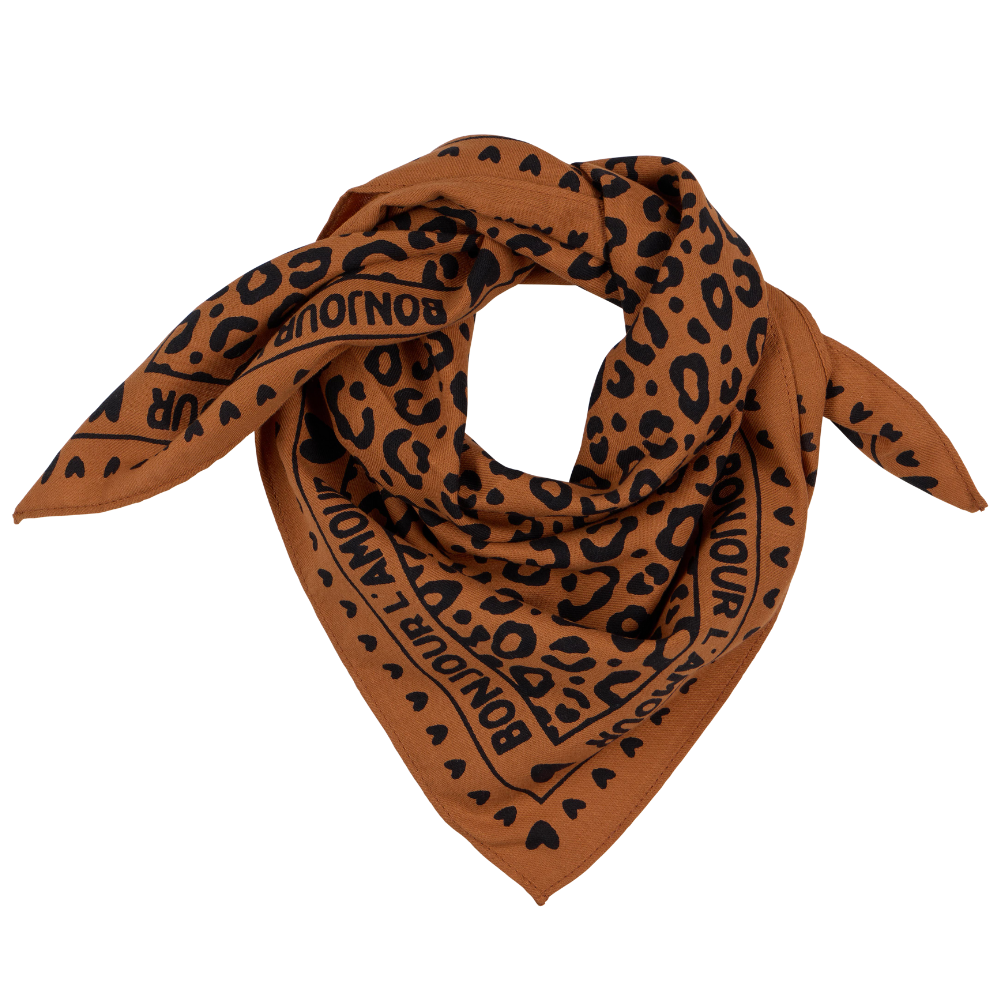 fond marron / motif noir