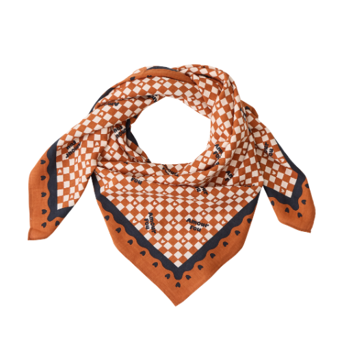 fond marron / motif noir
